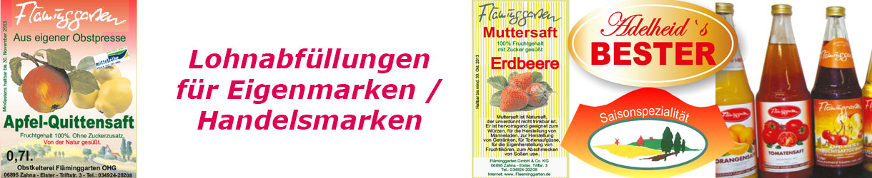 Lohnabfüllungen für Eigen- und Handelsmarken