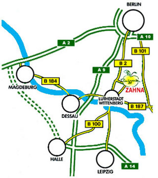 Eine Anfahrtsskizze aus der mittelbaren Umgebung